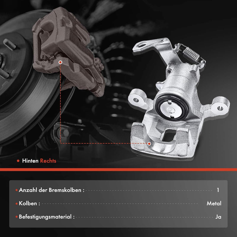 Frankberg Bremssattel Bremszange Hinten Rechts Kompatibel mit Picanto TA 1.0L 1.2L 2011-2021 Replace