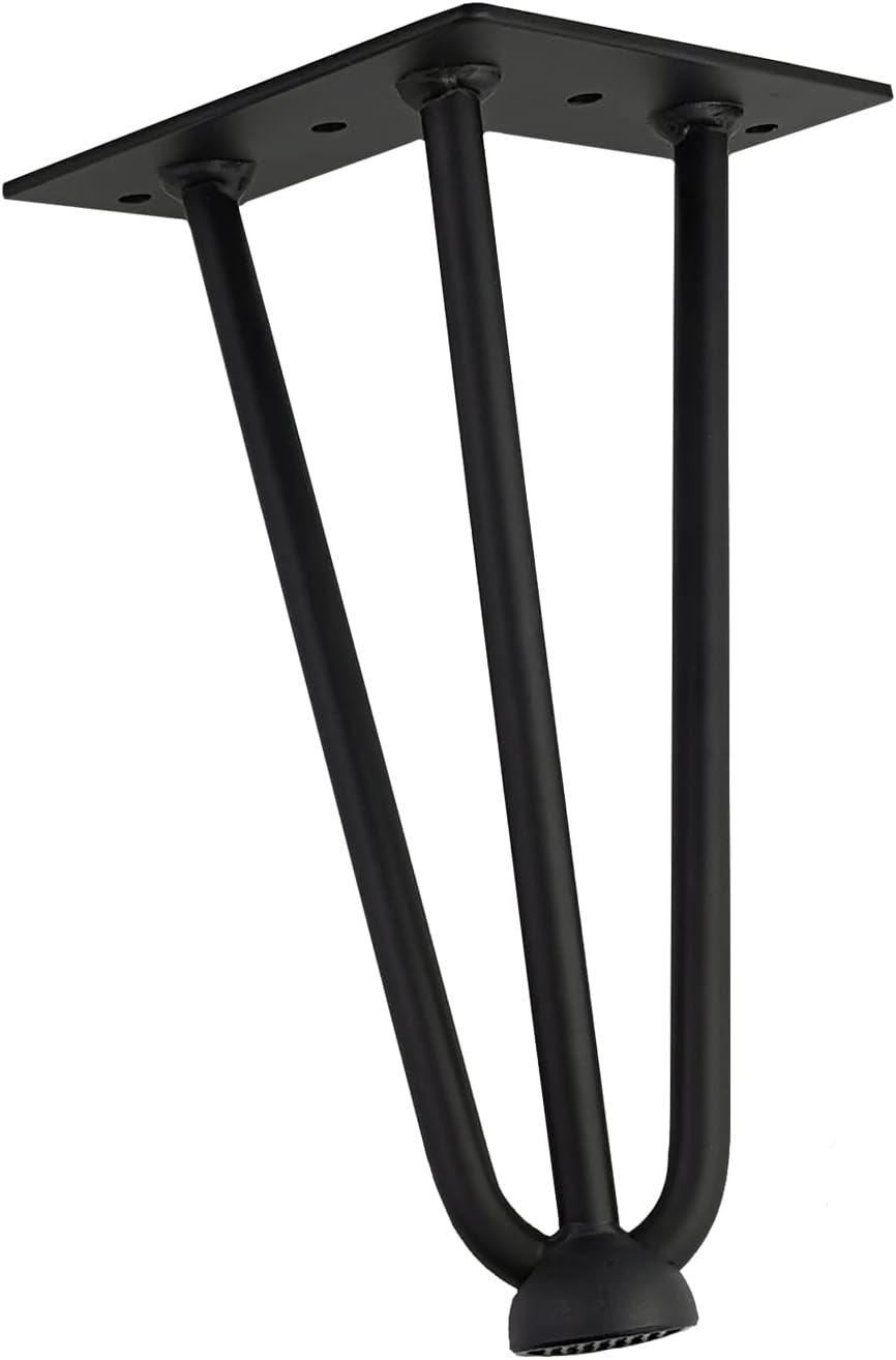 Qrity Haarnadel Tischbeine, 3-Stangen Haarnadel Füsse, DIY Black Hairpin Couchtisch Beine Heavy Duty