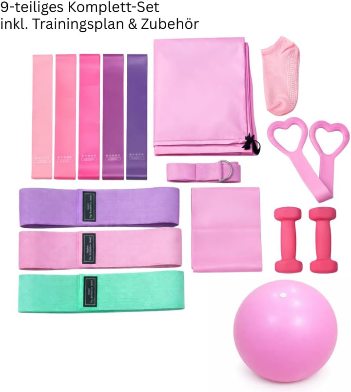 Pilates-Set für zu Hause – Pilates-Trainingsset mit Widerstandsbändern, Pilatesball & Zubehör – Home