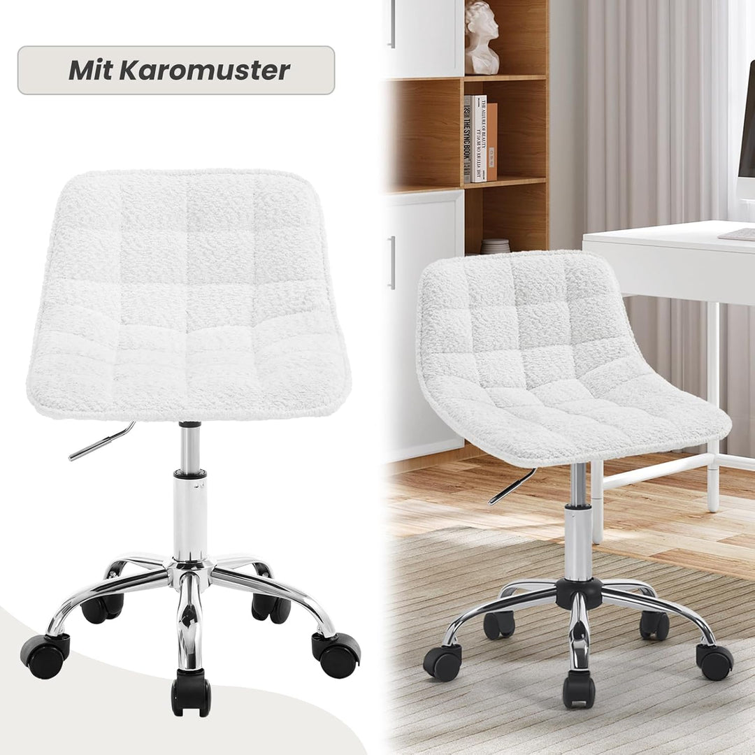 WOLTU Schreibtischstuhl Kinder, Schminkstuhl Sitzhocker Rollhocker Arbeitshocker, 360° drehbar höhen