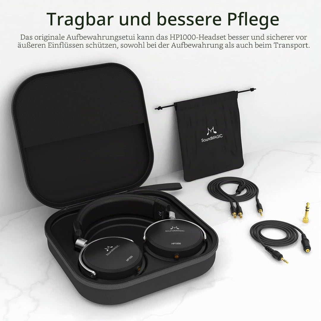 SoundMAGIC HP1000 Wired Over-Ear Headphones, HiFi Stereo Professional Premium Headphones, Noise Isol