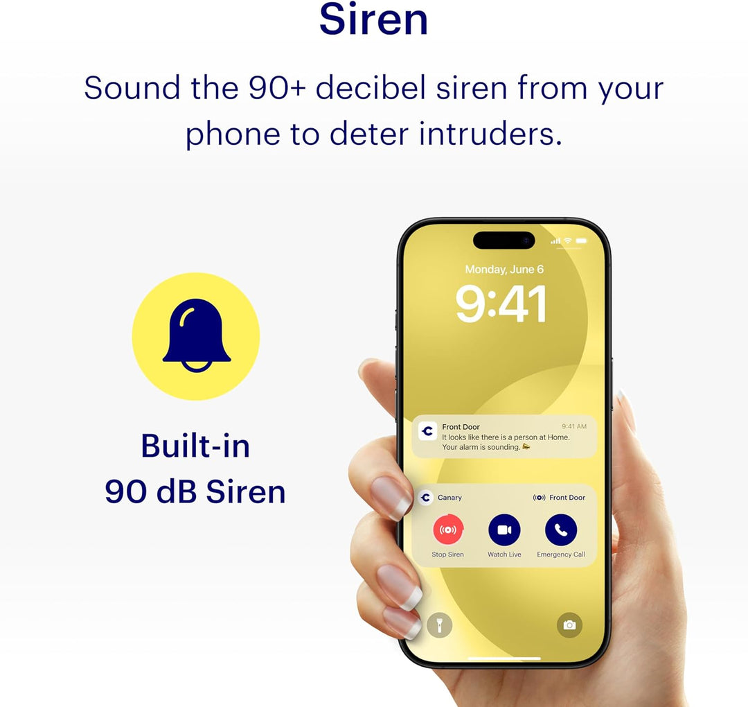 Canary Pro Indoor Überwachungskamera 1080p HD WiFi IP, 24/7 Live-Übertragung, Sirene, Raumklima-Über