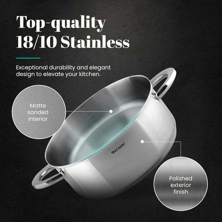 CAZUELA con tapa de acero INOX 24cm, WECOOK! PRO PRO 24 cm, PRO 24 cm