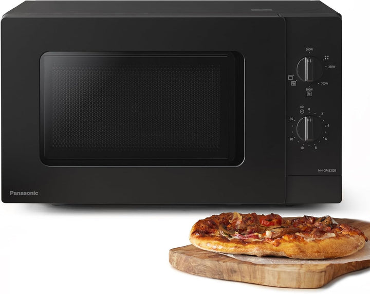 Panasonic NN-GM22QBEPG 20L Grill-Mikrowelle mit Glasplatte und Gitterrost, 800 W, 1000 W Grill, Auft