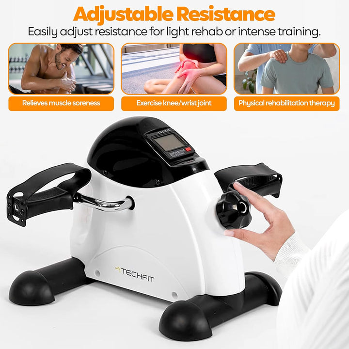 Techfit Pedal-Ausbilder, Mini-Heimtrainer für Heim und Büro, leichte Trainingsmaschine für Arme und