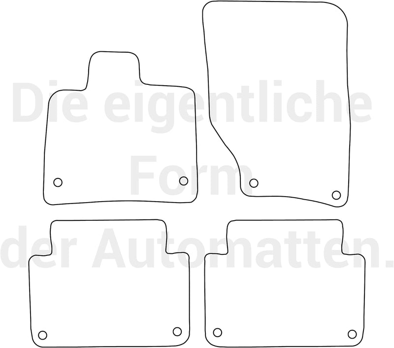 moto-MOLTICO Fussmatten Auto Velours Autoteppiche Schwarz Automatten Set 4-teilig passend für Audi Q