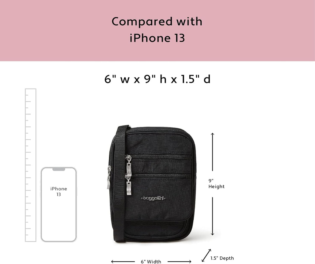 Baggallini RFID Journey Crossbody Schwarz/Sand, Schwarz/Sand