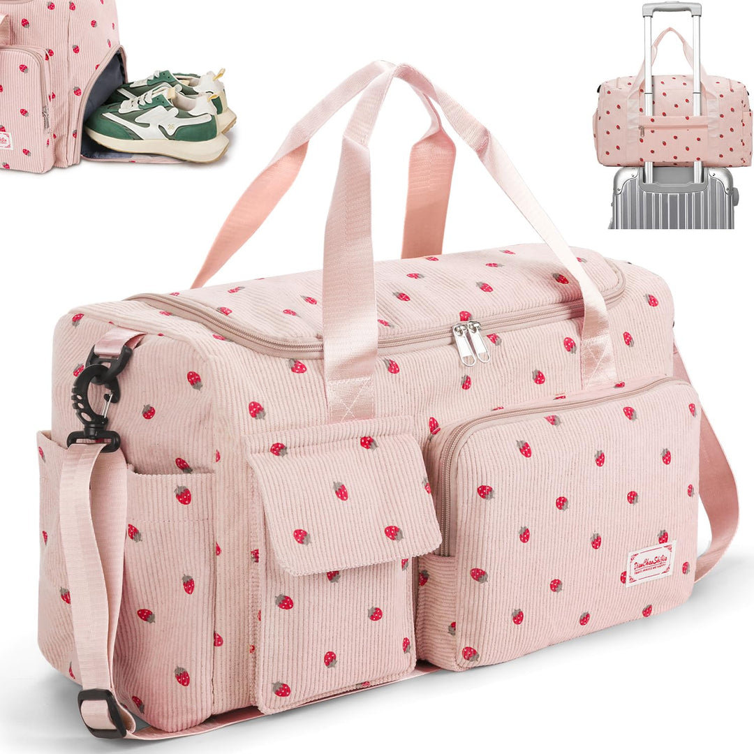 Ghope Sporttasche Reisetasche Mädchen Damen mit Schuhfach und Nassfach, Schwimmtasche Badetasche Tee