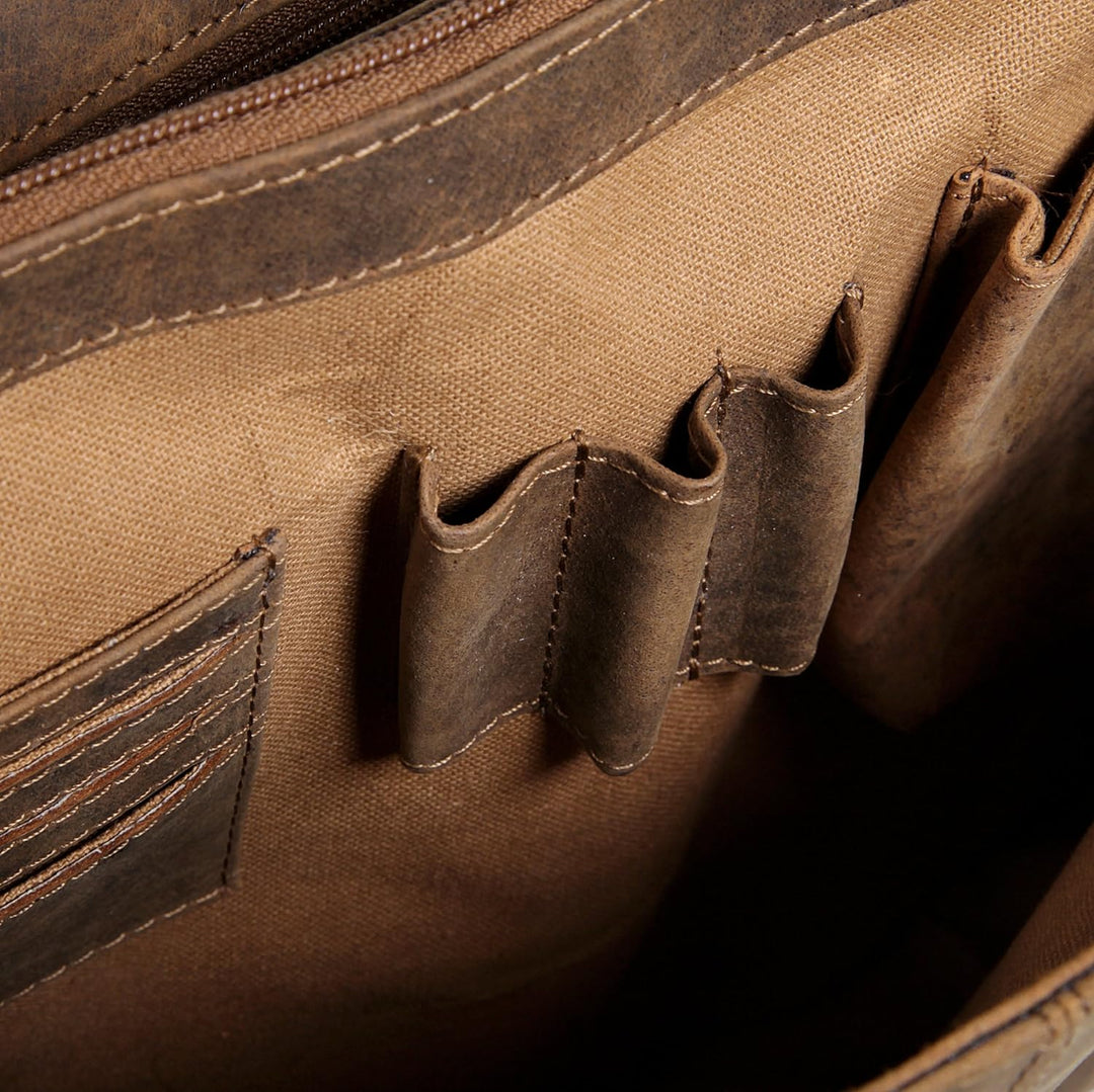 Harold's Lehrertasche 38 x 29 x 9 cm Rind-Leder Aktentasche Aktenmappe braun 339703