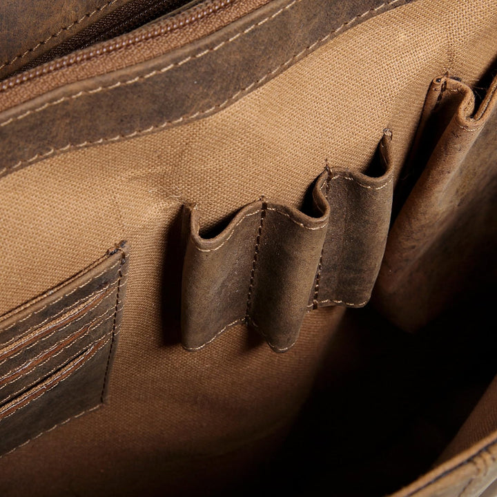 Harold's Lehrertasche 38 x 29 x 9 cm Rind-Leder Aktentasche Aktenmappe braun 339703