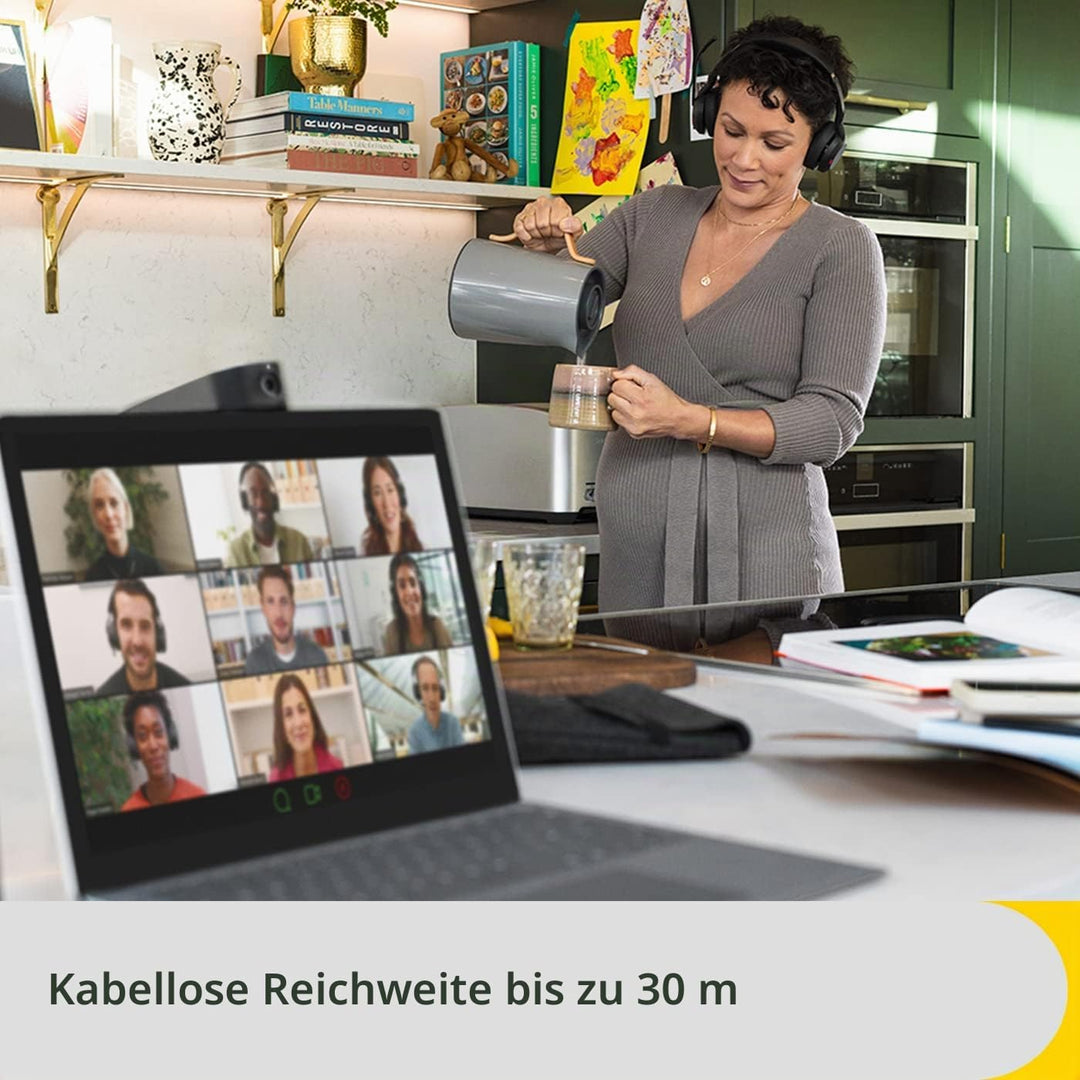 Jabra Evolve2 55 - schnurloses Stereo-Headset Air Comfort - Mikrofone mit Geräuschunterdrückung und