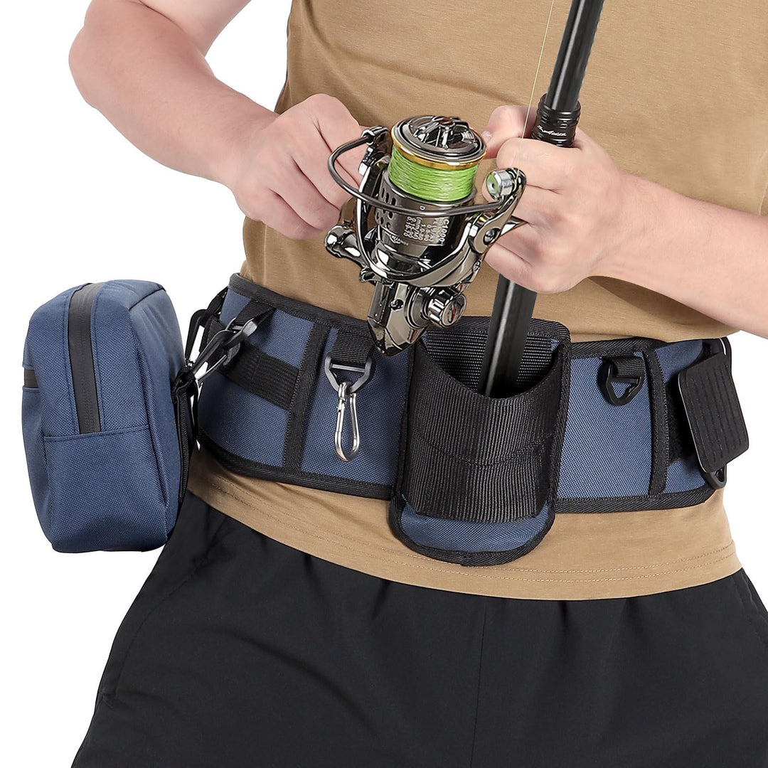 PELLOR Angeln Kampfgurt, 360° Verstellbarer Rutenhalter mit Eva-Polsterung, Einfacher Rutenhalter, A