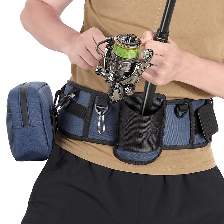 PELLOR Angeln Kampfgurt, 360° Verstellbarer Rutenhalter mit Eva-Polsterung, Einfacher Rutenhalter, A