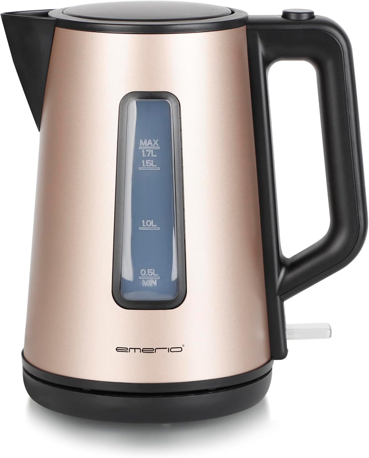 EMERIO Wasserkocher doppelwandiges Cool-Wall Gehäuse | 1.7L | Satin Edition | 2200W | Auto Off | Übe