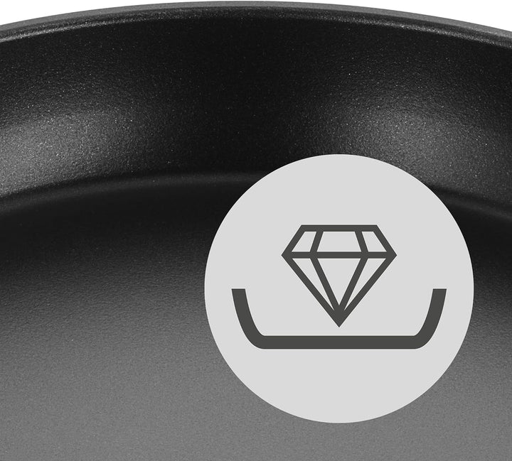 WMF Permadur Premium Schmorpfanne 28cm Induktion, mit Gegengriff, hoher Rand, Aluminium beschichtet,