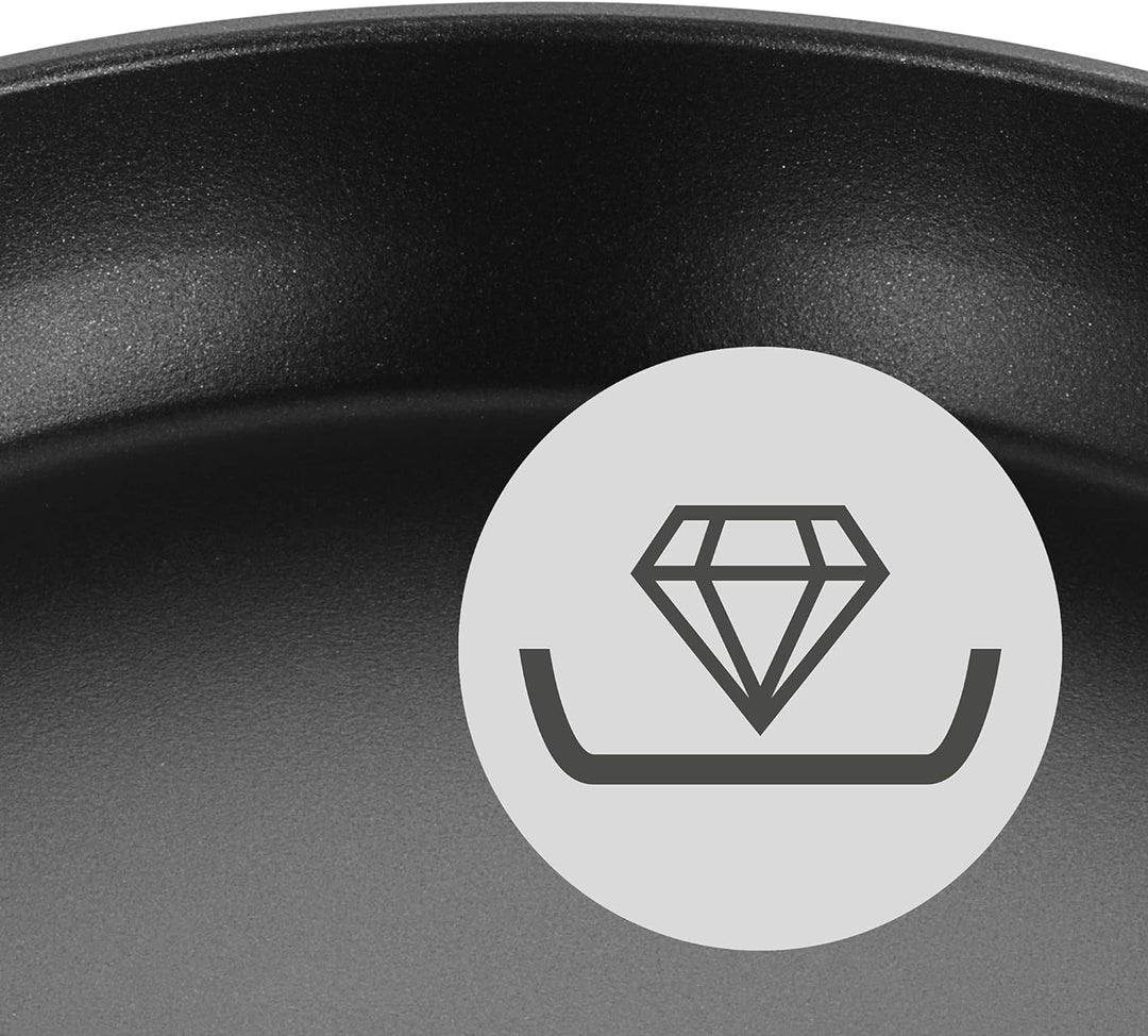 WMF Permadur Premium Schmorpfanne 24 cm Induktion, mit Gegengriff, hoher Rand, Aluminium beschichtet