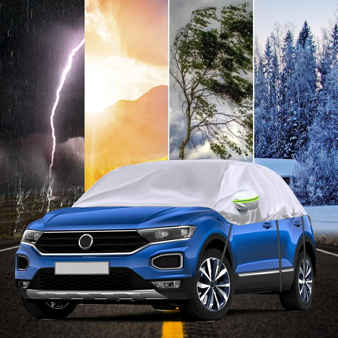 Opaltool Halbgarage für 2017-2023 VW T-ROC, Silberne Massgeschneidertes Autogarage Softtop Halbabdec
