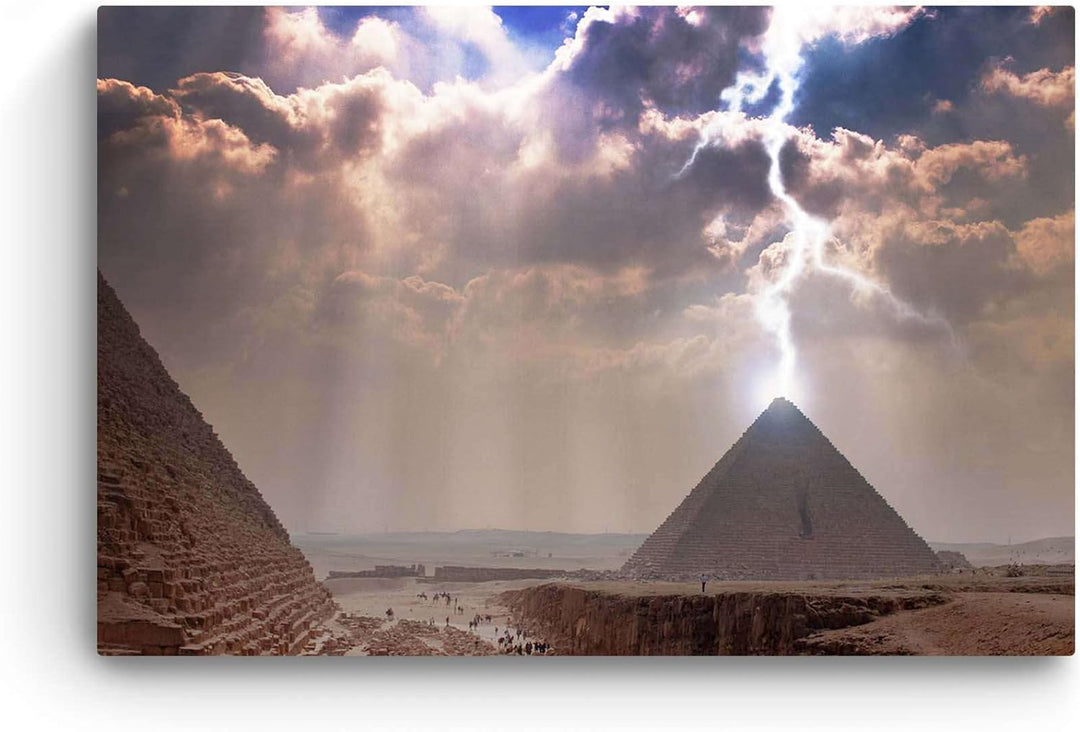 Startonight Bilder Licht an den Pyramiden, Leinwandbilder Moderne Kunst, Landschaft Wanddeko Kunstdr