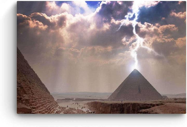 Startonight Bilder Licht an den Pyramiden, Leinwandbilder Moderne Kunst, Landschaft Wanddeko Kunstdr