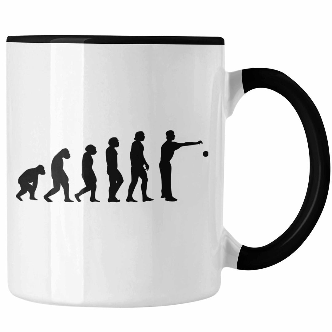 Trendation - Boule Tasse Geschenk Boule-Spieler Geschenkidee Spruch Evolution Boule (Schwarz), Schwa
