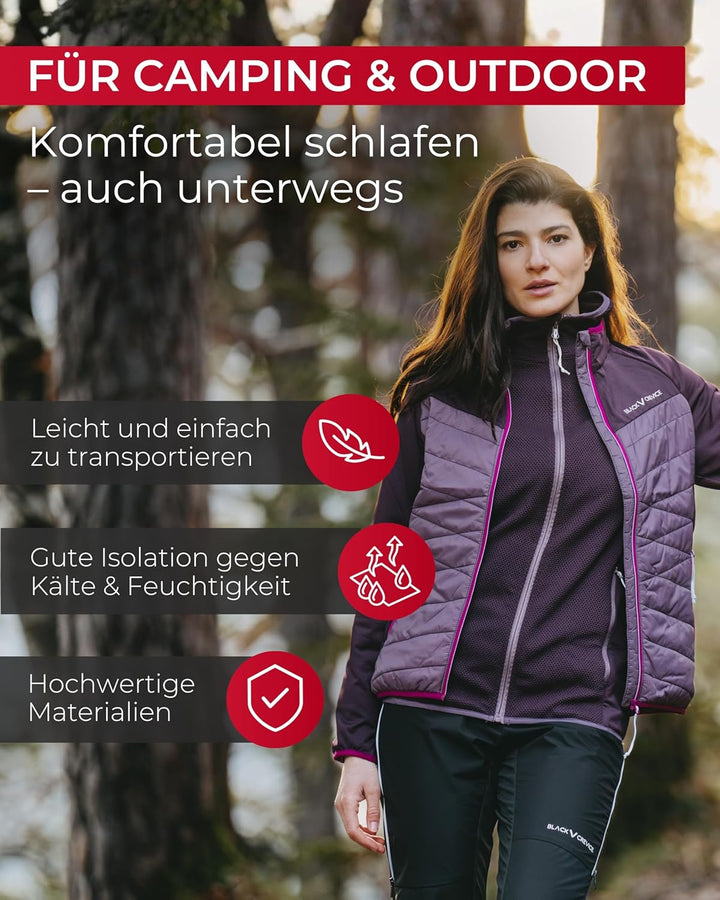 Black Crevice selbstaufblasbare Luftmatratze I Isomatte selbstaufblasend I Outdoor-Isomatte I aufbla