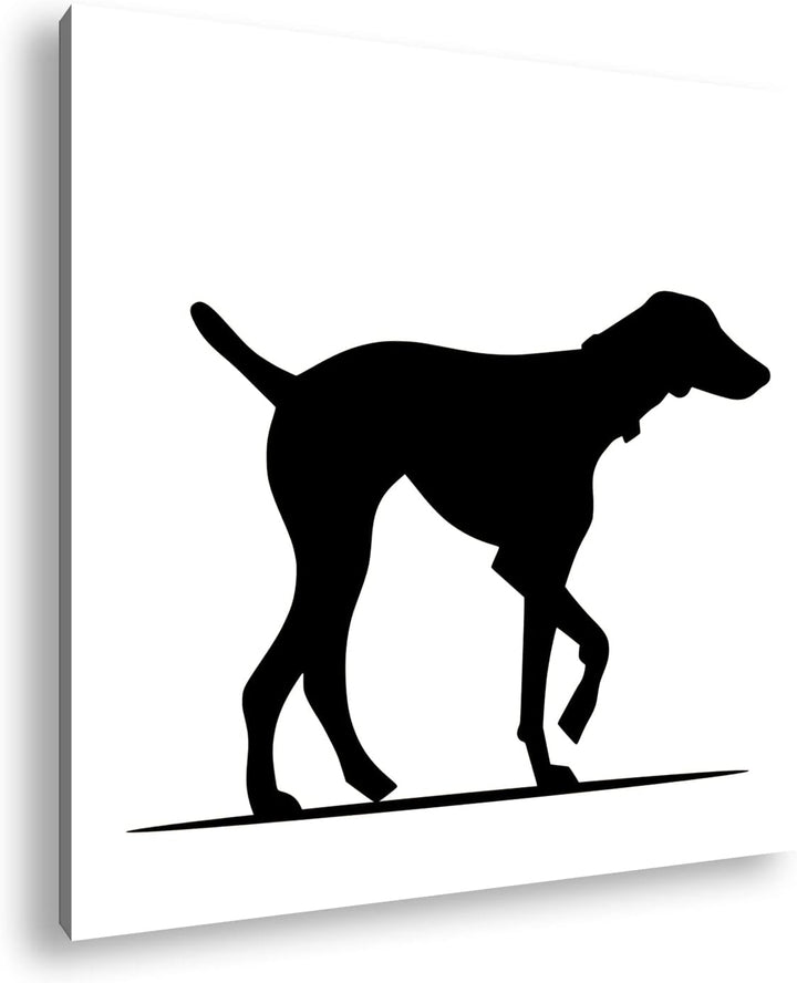 Hund beim spazieren Effekt: Sepia Format: 60x60 als Leinwandbild, Motiv fertig gerahmt auf Echtholzr