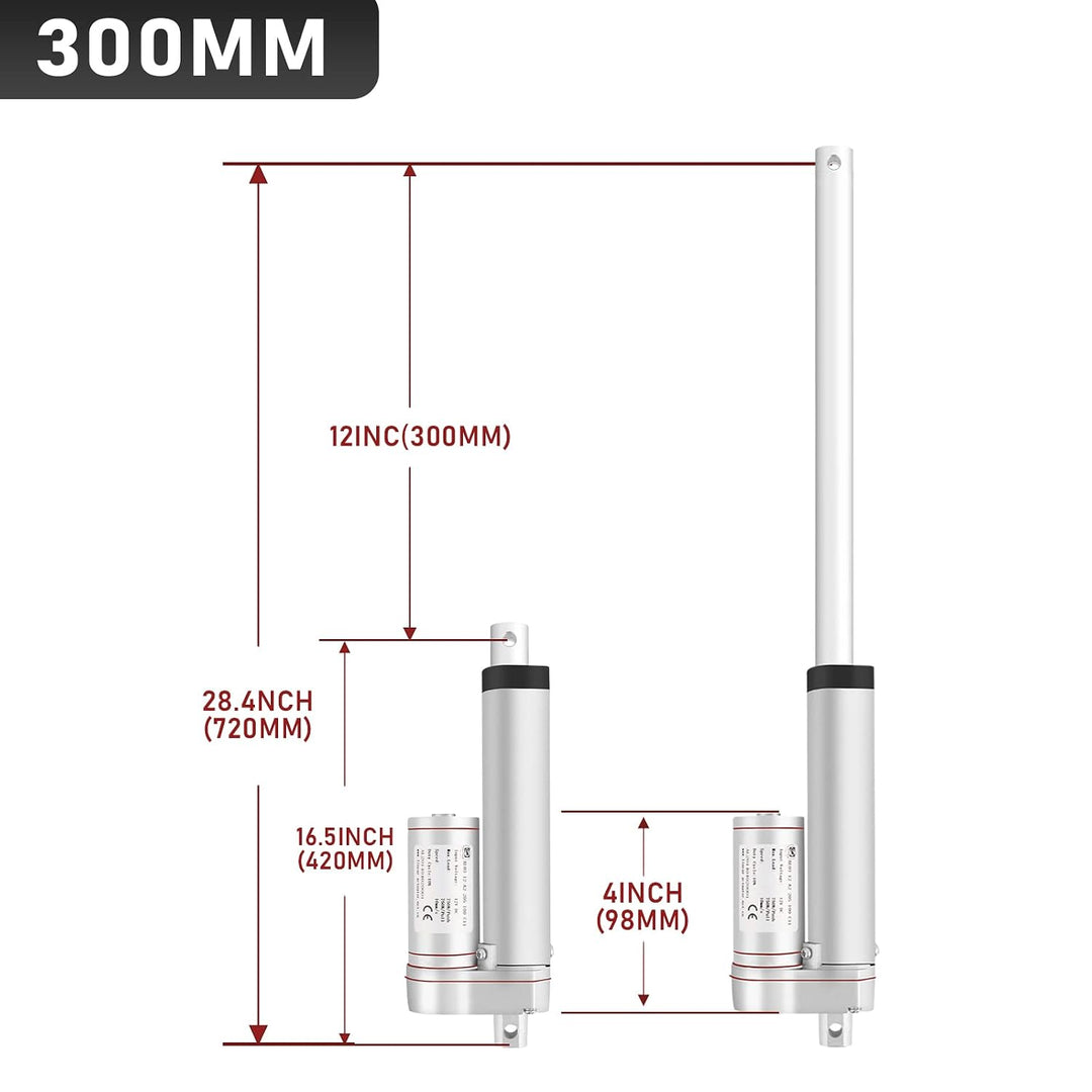Randaco 1500N Linear Actuator, 50/100/150/200/250/300/400 MM Linearantrieb Linearmotor Verstellantri