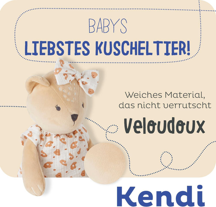 Noukie's - Plüsch für Kinder - Kleines Kuscheltier Kendi - Schmusetuch Bio-Baumwolle - Grösse für Ki