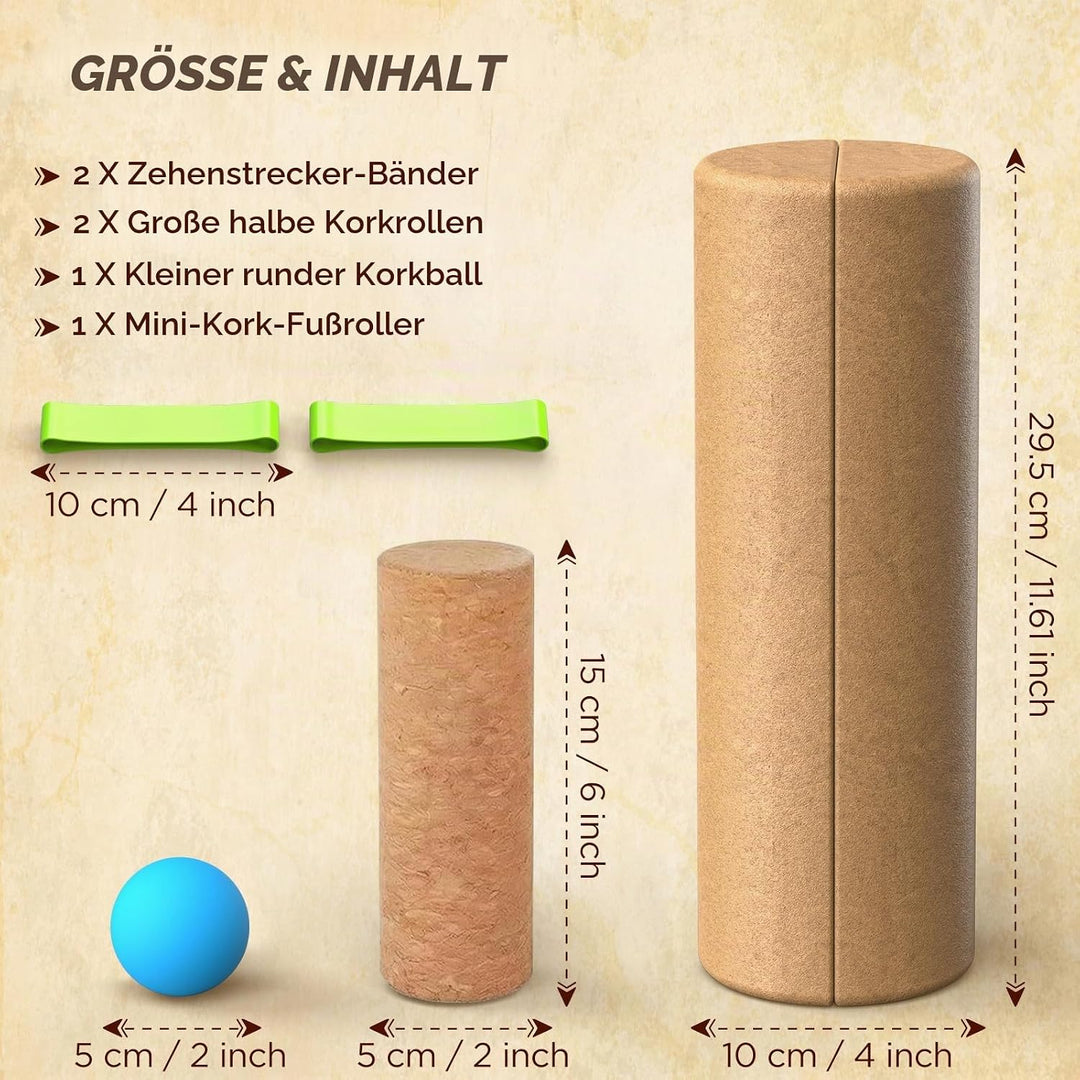 Kork Balance Board | Sprunggelenk-Stabilitätstrainer mit strukturierter Naturkorkoberfläche und Wide