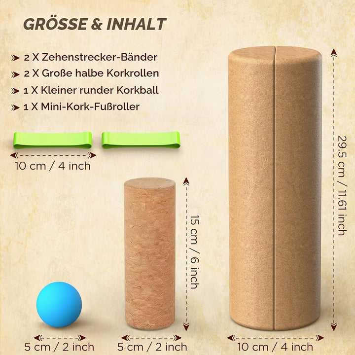 Kork Balance Board | Sprunggelenk-Stabilitätstrainer mit strukturierter Naturkorkoberfläche und Wide