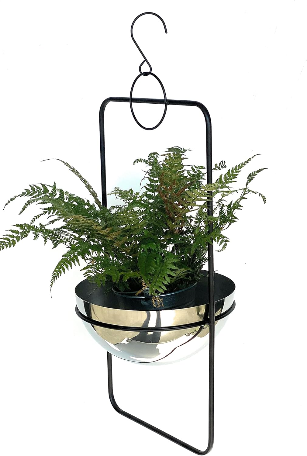 DanDiBo Blumenampel Innen Metall Wand Hängepflanzen 54 cm 96083 M mit Topf Silber Pflanzenhänger Blu
