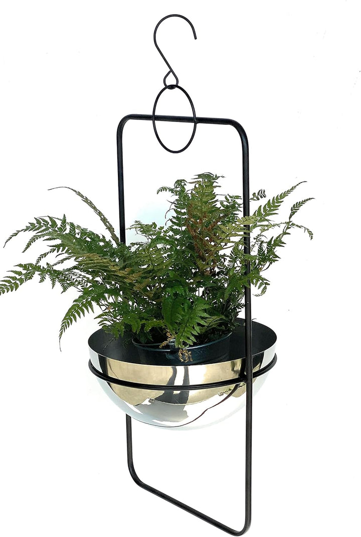 DanDiBo Blumenampel Innen Metall Wand Hängepflanzen 54 cm 96083 M mit Topf Silber Pflanzenhänger Blu
