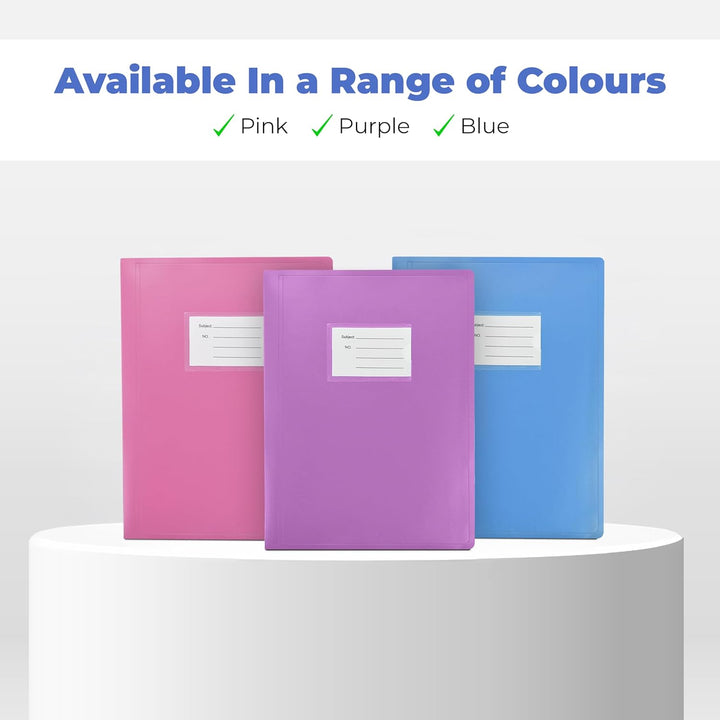 Arpan A4 Sichtbuch Ordner flexiblen Abdeckung Portfolio - 104 Taschen 208 / Seiten - Purple violett,