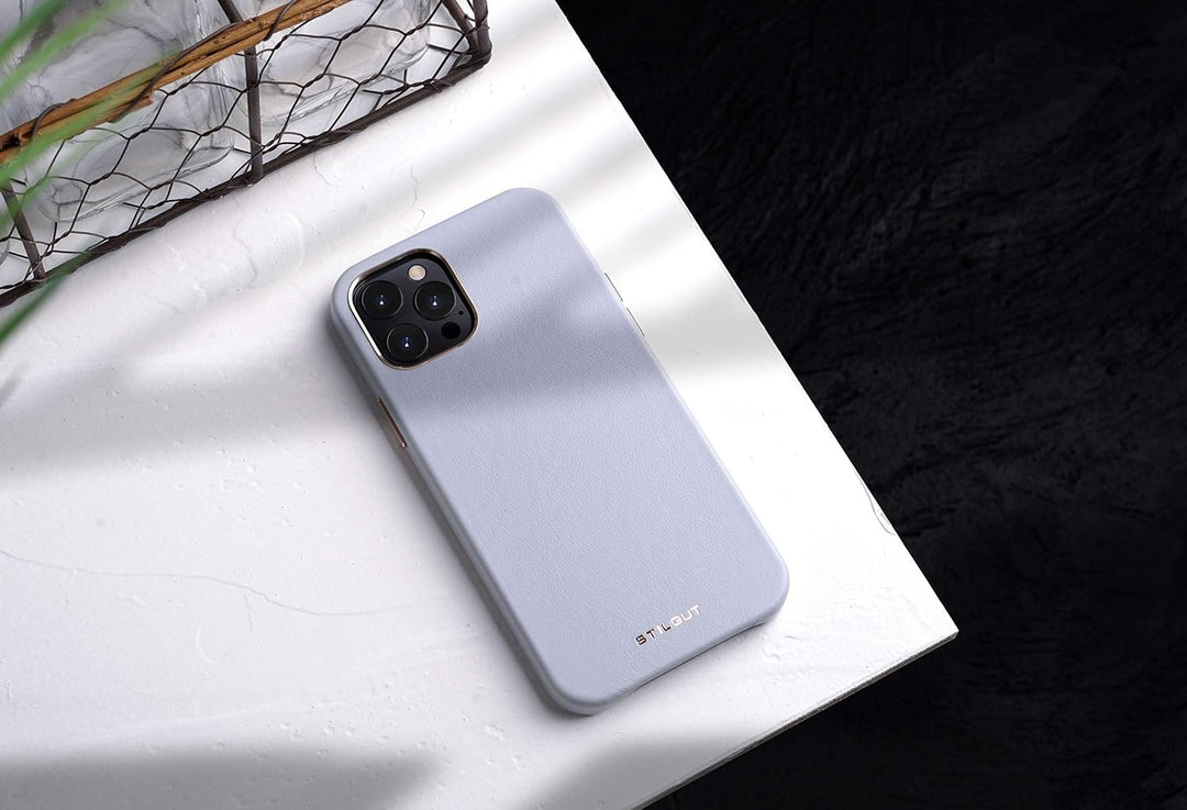 STILGUT Cover kompatibel mit iPhone 12 Pro Max Case aus Leder, Lederhülle, Hülle aus Leder, Ledercas
