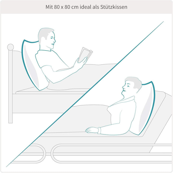 SleepCOOL Kühlendes Kopfkissen 80x80cm COOL.Moments – Extra grosses, voluminöses Kissen mit Kühleffe