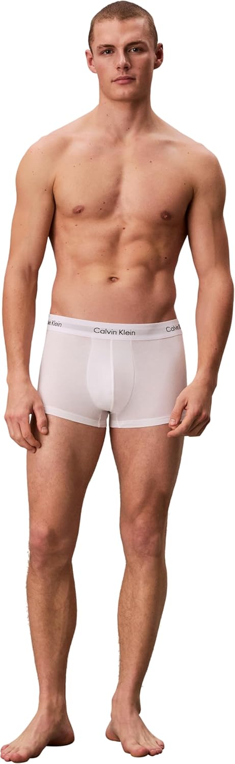 Calvin Klein Herren 3er Pack Boxershorts Low Rise Trunks Unterwäsche M Weiss, M Weiß