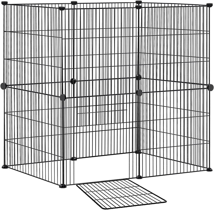 FIVMEN Freilaufgehege Kleintiergehege 142x72x36cm Freigehege Gittergehege 12-Platten Laufstallgitter