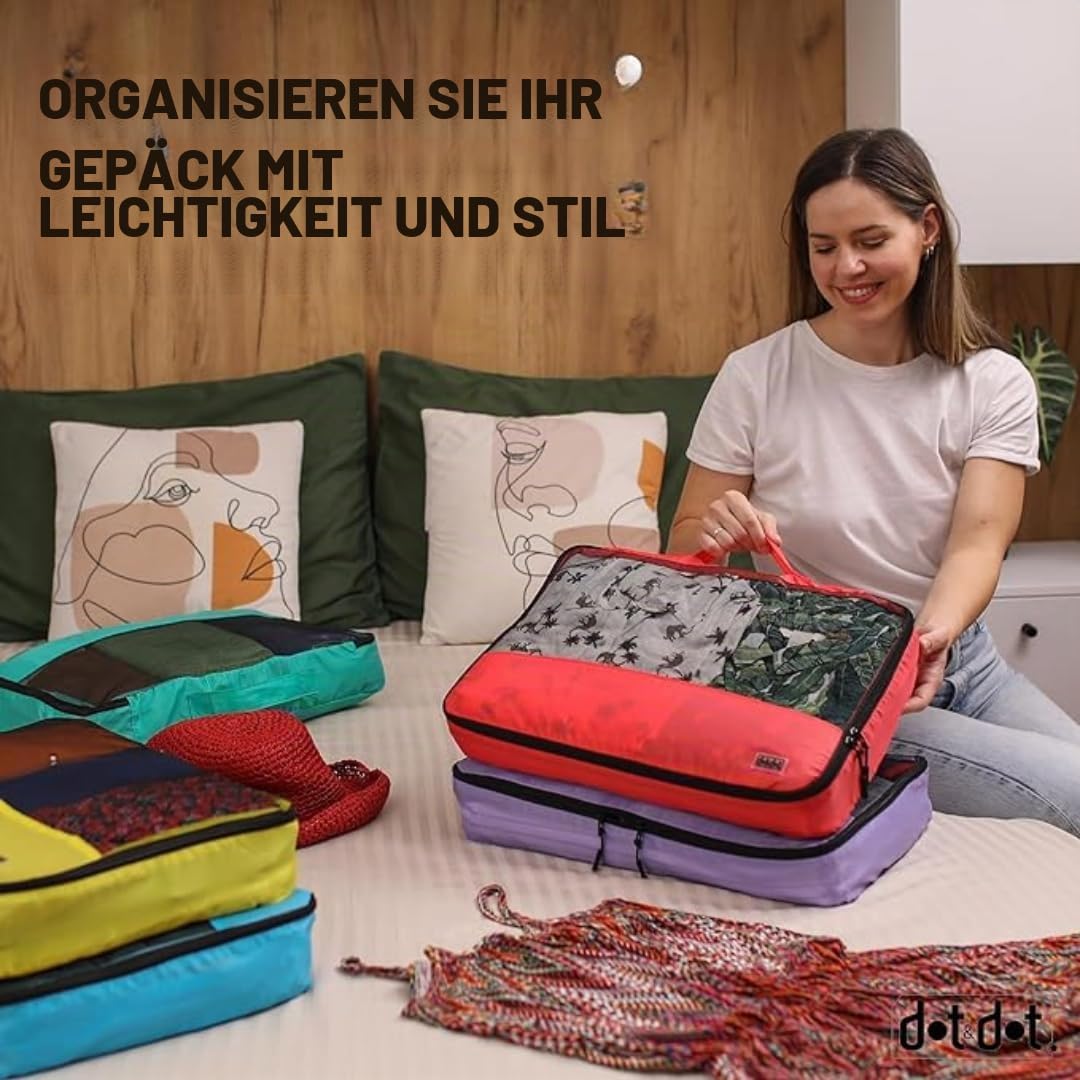 Packwürfel für Koffer und Handgepäck – Reise-Organizer mit 5 Stück – Taschen und Koffer Grösse M Meh