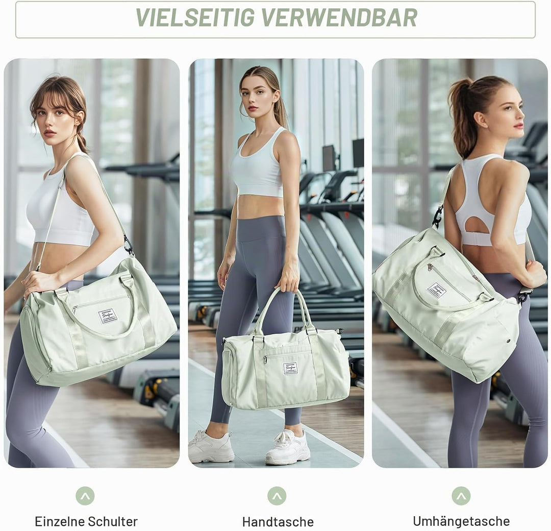 HYC00 Sport Duffel Bag Damen Herren Handgepäck Sporttasche mit Nassfach &amp; Schuhfach, Reisetasche Dam