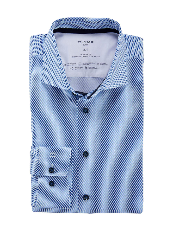 OLYMP Herren Businesshemd Langarm Luxor 24/Seven,modern fit,Kent-Kragen 37 Bleu 11, 37 Bleu 11