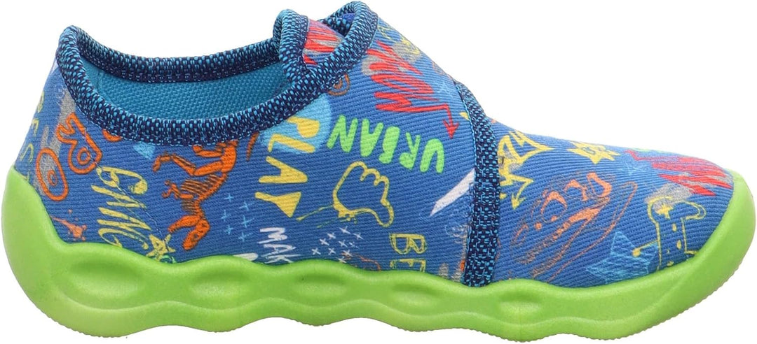 Superfit Jungen Bubble Hausschuh 23 EU Weit Blau 8000, 23 EU Weit Blau 8000