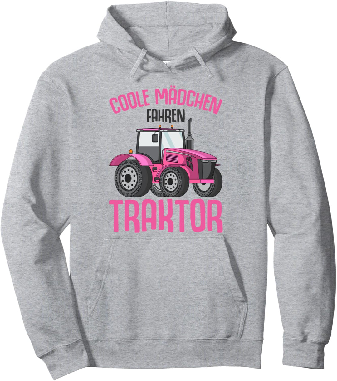 Coole Mädchen fahren Traktor Trecker Kinder Mädels Pullover Hoodie