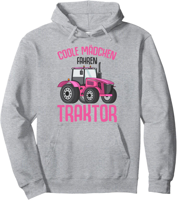 Coole Mädchen fahren Traktor Trecker Kinder Mädels Pullover Hoodie