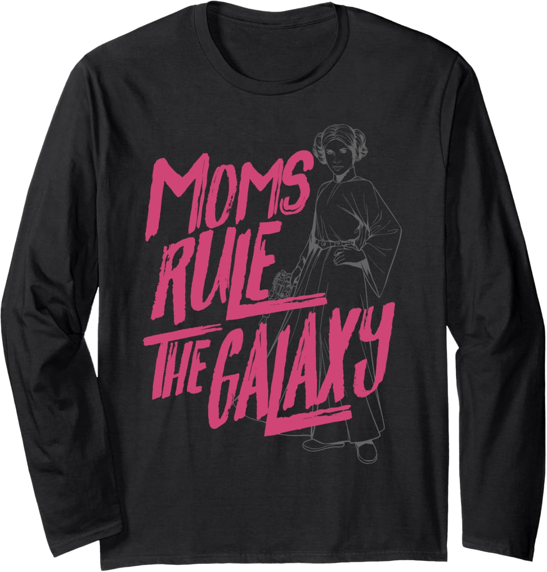Star Wars Princess Leia Line Art Moms Rule The Galaxy Langarmshirt