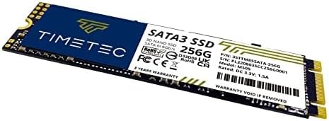 Timetec 256 GB SSD 3D NAND TLC SATA III 6 Gb/s M.2 2280 NGFF 128 TBW Lesegeschwindigkeit Bis zu 550