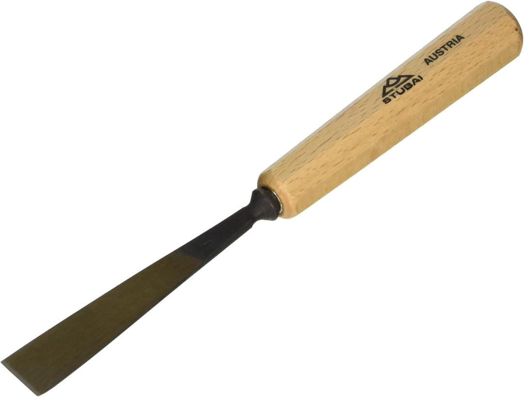 STUBAI Stemmeisen Stechbeitel Serie 52 - Form 71 | einseitig geschliffen 18 mm, mit Holzgriff, für g