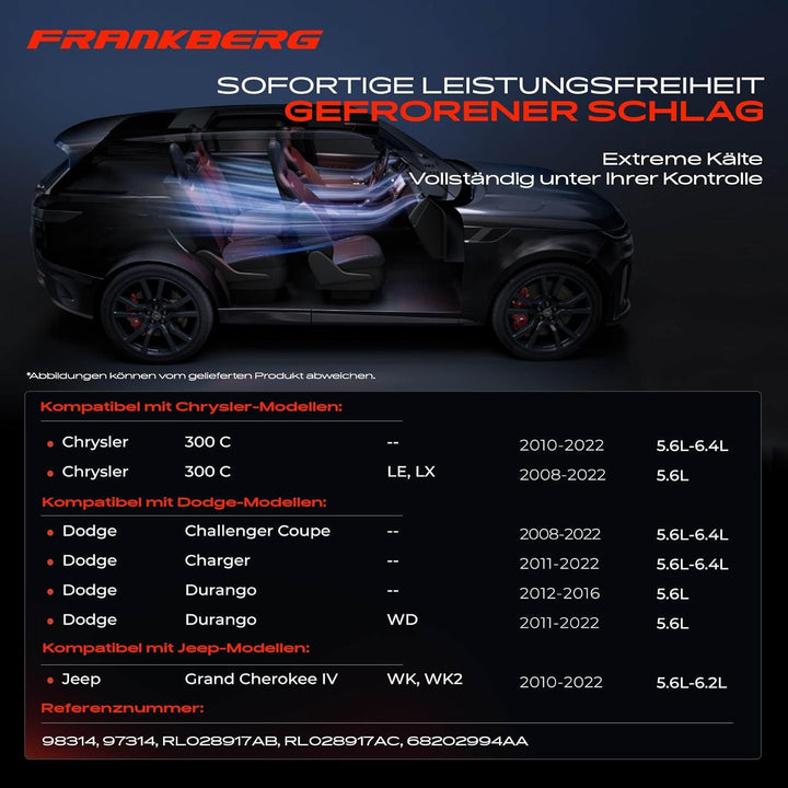 Frankberg 1x Klimakompressor Klimaanlage Kompatibel mit Grand Cherokee IV WK WK2 5.7L 6.2L 2010-2022