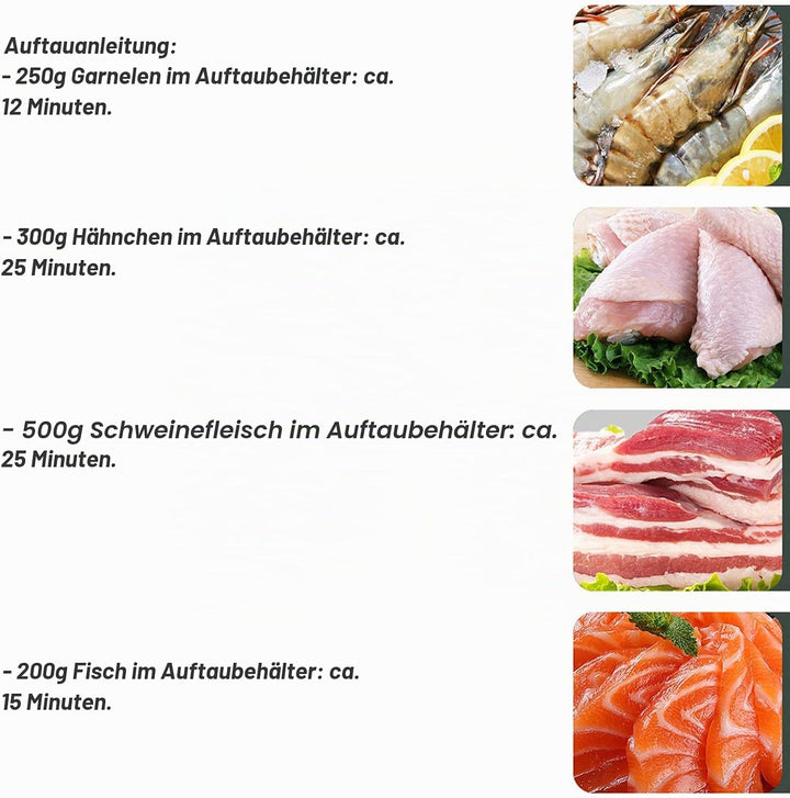 Auftauschale für Gefrorenes Fleisch, Schnelles und Sicheres Auftauen von Lebensmitteln, Grosse UV-Au