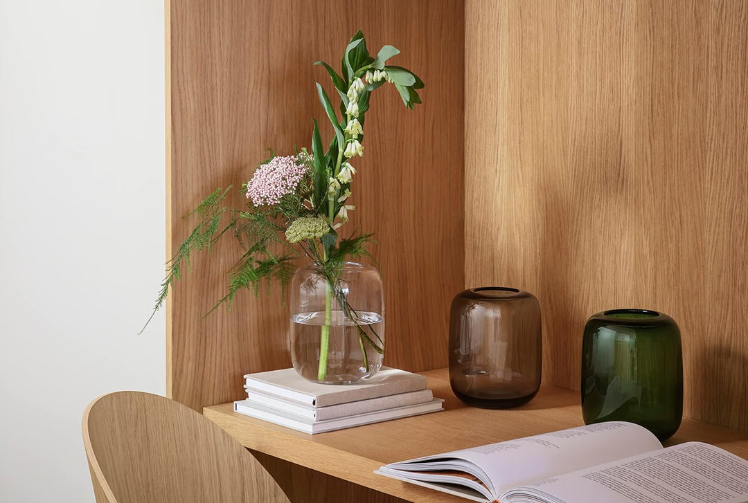 EVA SOLO | Acorn Vase H 16,5 Stone | Dekorative Glasvase in Einer schlichten und organischen Formspr