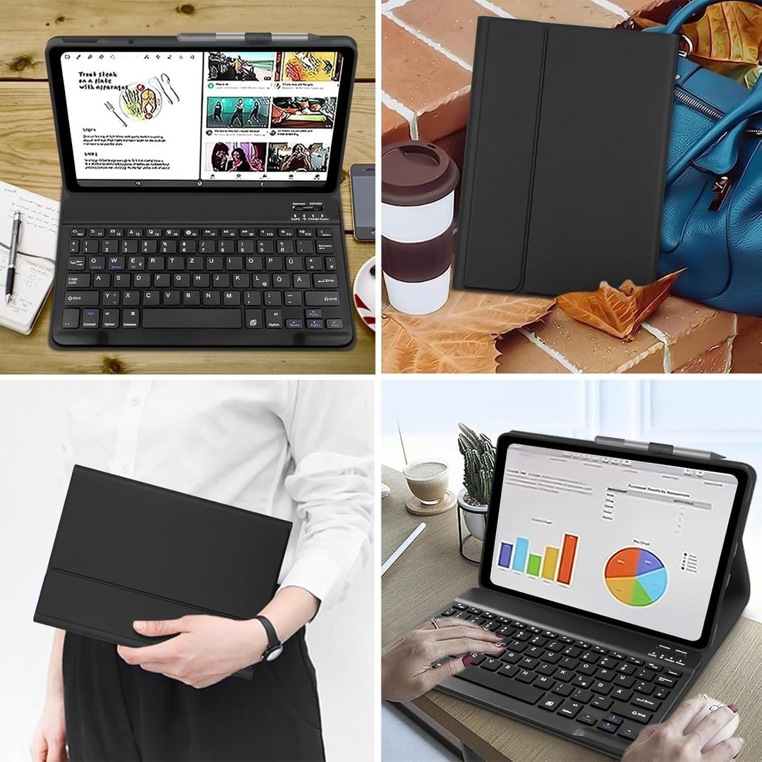 Hülle mit Tastatur für Lenovo Tab M11 (TB330/TB331) 11 Zoll 2024, (Deutsches) Tastatur Hülle für Len